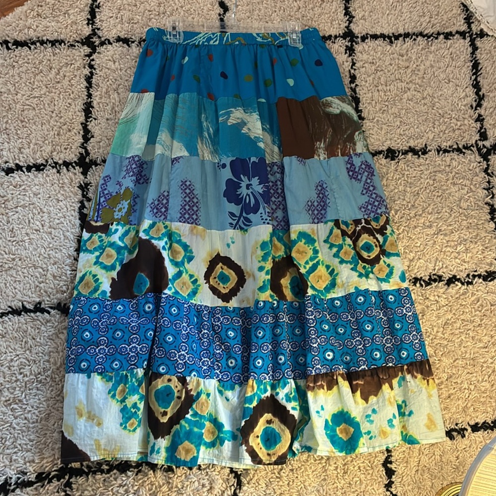 Multicolor Patchwork Maxi Skirt - image 3